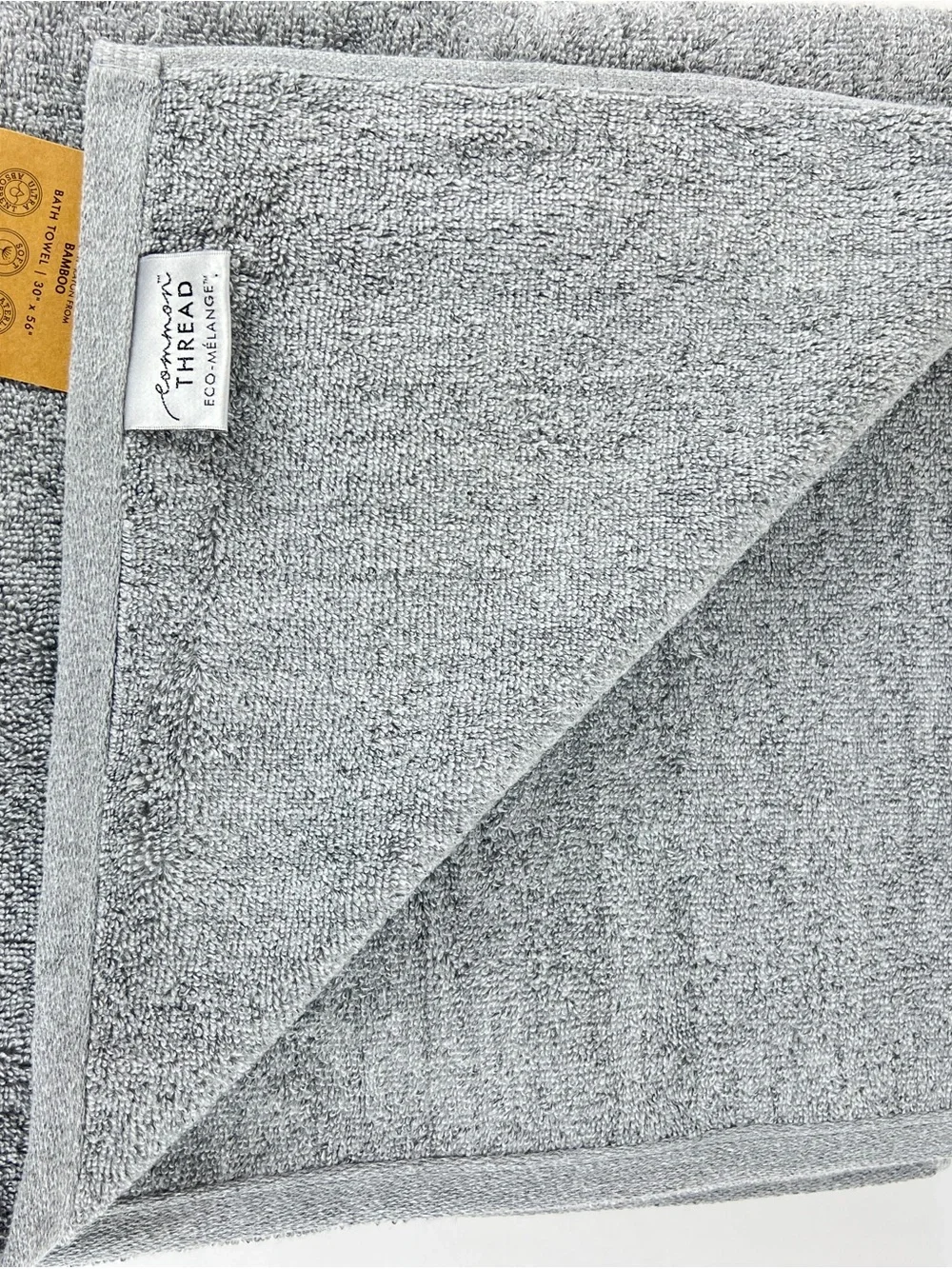 Common Thread Bamboo Bath Towel Set Medium Grey Eco Melange 9 Pc NEW